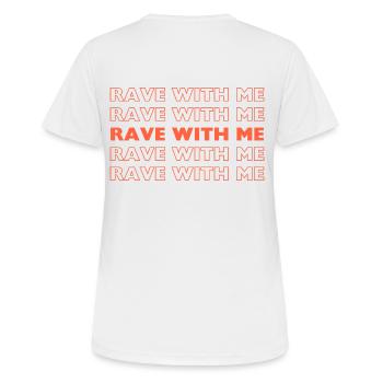 Rave med mig - Andningsaktiv T-shirt dam - vit - Bak - AI Model Female 172 dark (172cm)