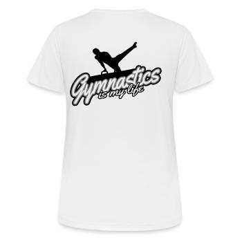 La gymnastique est ma vie Turner Design - T-shirt respirant Femme - blanc - Dos - AI Model Female 172 dark (172cm)