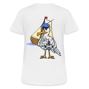 Seafarer Seaman Maritime Captain Ahoy - Women's Breathable T-Shirt - white - Back - AI Model Female 172 dark (172cm)