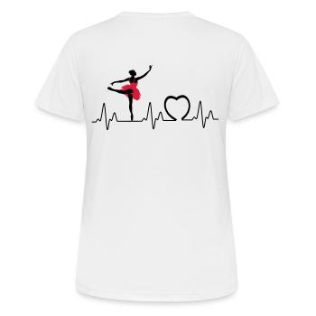 Heartbeat mit Herz ballett3 - Frauen T-Shirt atmungsaktiv - Weiß - Hinten - AI Model Female 172 dark (172cm)