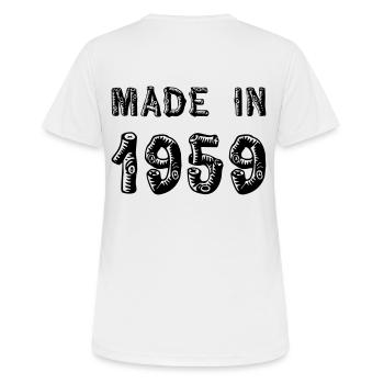 Made in 1959 - Women's Breathable T-Shirt - white - Back - AI Model Female 172 dark (172cm)
