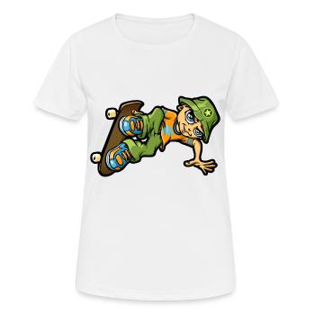 bboy in der Luft - Frauen T-Shirt atmungsaktiv - Weiß - Vorne - AI Model Female 172 dark (172cm)