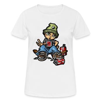bboy auf Skate- - Frauen T-Shirt atmungsaktiv - Weiß - Vorne - AI Model Female 172 dark (172cm)