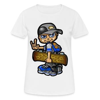 bboy und Skate- - Frauen T-Shirt atmungsaktiv - Weiß - Vorne - AI Model Female 172 dark (172cm)