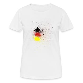 Deutschlandflagge Spray Style - Frauen T-Shirt atmungsaktiv - Weiß - Vorne - AI Model Female 172 dark (172cm)
