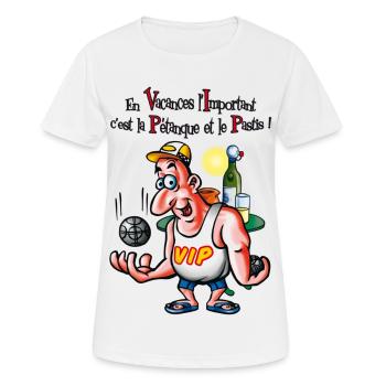 Petanque Vip - Women's Breathable T-Shirt - white - Front - AI Model Female 172 dark (172cm)