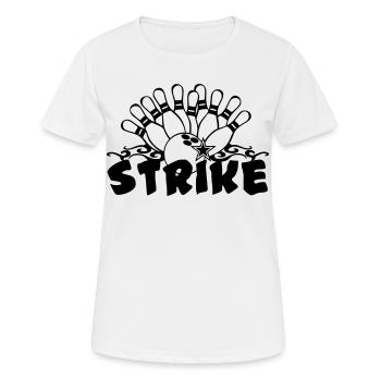 Bowling Strike , Fun Shirt , Strike (25) - Frauen T-Shirt atmungsaktiv - Weiß - Vorne - AI Model Female 172 dark (172cm)