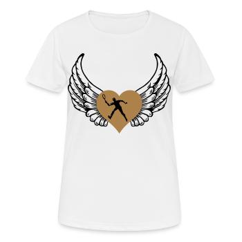 Tennis Herz mit Flügeln - Frauen T-Shirt atmungsaktiv - Weiß - Vorne - AI Model Female 172 dark (172cm)