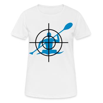 Kanu im Fadenkreuz - Frauen T-Shirt atmungsaktiv - Weiß - Vorne - AI Model Female 172 dark (172cm)