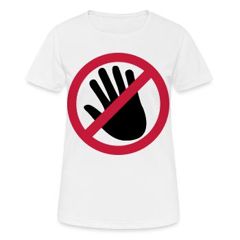 Nicht berühren Hand - Frauen T-Shirt atmungsaktiv - Weiß - Vorne - AI Model Female 172 dark (172cm)