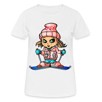 Snow girl skiing - Women's Breathable T-Shirt - white - Front - AI Model Female 172 dark (172cm)