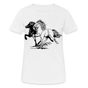 Chevaux sauvages - T-shirt respirant Femme - blanc - Devant - AI Model Female 172 dark (172cm)