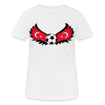 Fussball Türkei - Frauen T-Shirt atmungsaktiv - Weiß - Vorne - AI Model Female 172 dark (172cm)