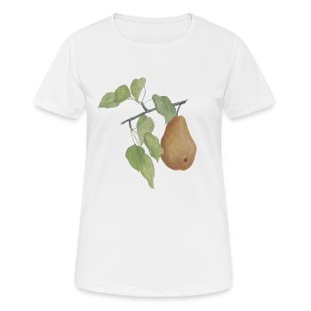 Obst Birne - Frauen T-Shirt atmungsaktiv - Weiß - Vorne - AI Model Female 172 dark (172cm)