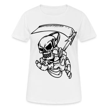 Skelett mit Sense - Frauen T-Shirt atmungsaktiv - Weiß - Vorne - AI Model Female 172 dark (172cm)