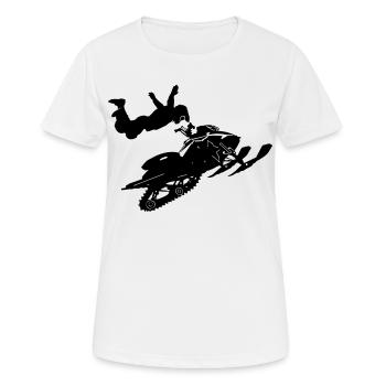 Snowmobil, Snowboarder, Snowboarden - Frauen T-Shirt atmungsaktiv - Weiß - Vorne - AI Model Female 172 dark (172cm)
