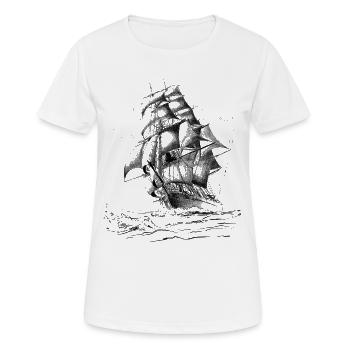 Segelschiff - Frauen T-Shirt atmungsaktiv - Weiß - Vorne - AI Model Female 172 dark (172cm)