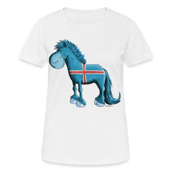 Cheval islandais - T-shirt respirant Femme - blanc - Devant - AI Model Female 172 dark (172cm)