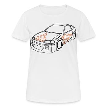 Sportwagen, Rennwagen, Automobile - Frauen T-Shirt atmungsaktiv - Weiß - Vorne - AI Model Female 172 dark (172cm)