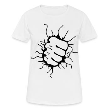 Faustschlag Faust Fäustling Punch - Frauen T-Shirt atmungsaktiv - Weiß - Vorne - AI Model Female 172 dark (172cm)