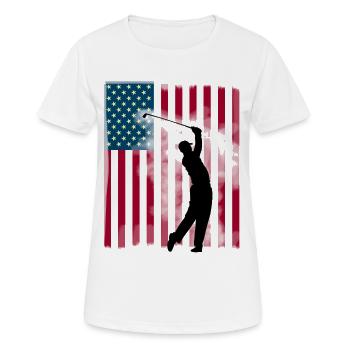 USA Team America drapeau de spor du golfeur de golf - T-shirt respirant Femme - blanc - Devant - AI Model Female 172 dark (172cm)