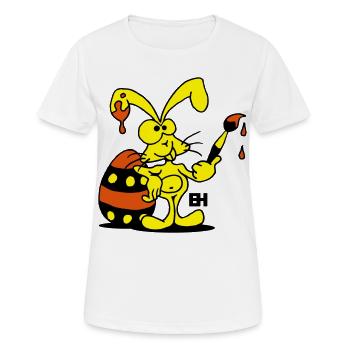 Osterhase - Frauen T-Shirt atmungsaktiv - Weiß - Vorne - AI Model Female 172 dark (172cm)