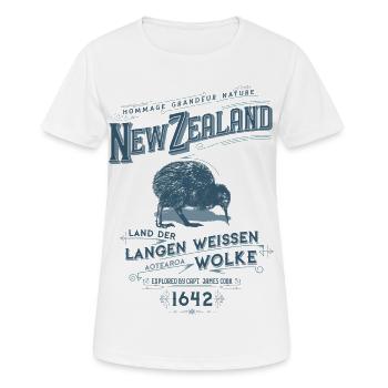 Aotearoa - Neuseeland - Frauen T-Shirt atmungsaktiv - Weiß - Vorne - AI Model Female 172 dark (172cm)