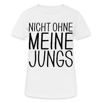 Nicht ohne meine Jungs - Frauen T-Shirt atmungsaktiv - Weiß - Vorne - AI Model Female 172 dark (172cm)
