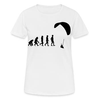 Evolution Gleitschirm - Frauen T-Shirt atmungsaktiv - Weiß - Vorne - AI Model Female 172 dark (172cm)