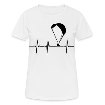 Gleitschirm EKG - Frauen T-Shirt atmungsaktiv - Weiß - Vorne - AI Model Female 172 dark (172cm)