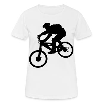 Biker - Frauen T-Shirt atmungsaktiv - Weiß - Vorne - AI Model Female 172 dark (172cm)
