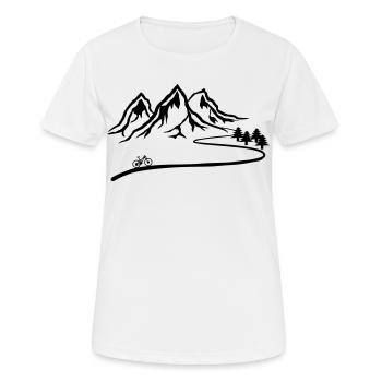 Mountainbike Trail - Frauen T-Shirt atmungsaktiv - Weiß - Vorne - AI Model Female 172 dark (172cm)