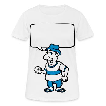Pétanque et bulle de BD - T-shirt respirant Femme - blanc - Devant - AI Model Female 172 dark (172cm)