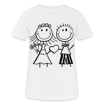 mariée chiffre de bâton drôle et le marié - mariage - Fun - T-shirt respirant Femme - blanc - Devant - AI Model Female 172 dark (172cm)