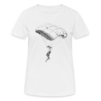 Fallschirmspringer - Frauen T-Shirt atmungsaktiv - Weiß - Vorne - AI Model Female 172 dark (172cm)