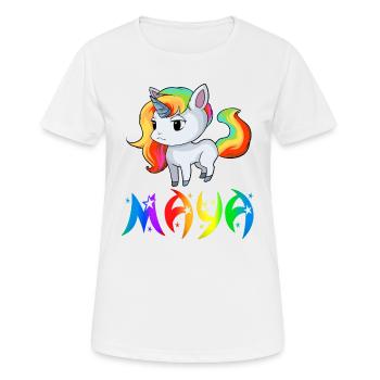 Maya Einhorn - Frauen T-Shirt atmungsaktiv - Weiß - Vorne - AI Model Female 172 dark (172cm)