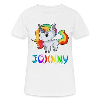 Einhorn Johnny - Frauen T-Shirt atmungsaktiv - Weiß - Vorne - AI Model Female 172 dark (172cm)