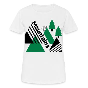 VTT Montagnes - T-shirt respirant Femme - blanc - Devant - AI Model Female 172 dark (172cm)