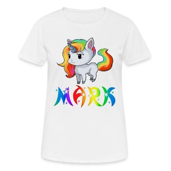Einhorn Mark - Frauen T-Shirt atmungsaktiv - Weiß - Vorne - AI Model Female 172 dark (172cm)