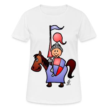 Ritter - Frauen T-Shirt atmungsaktiv - Weiß - Vorne - AI Model Female 172 dark (172cm)