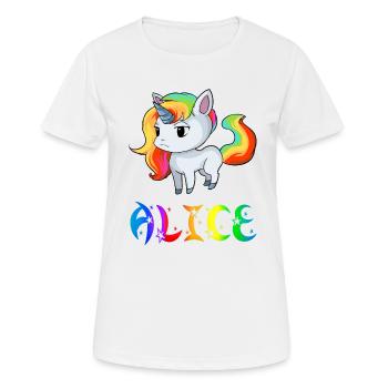 Einhorn Alice - Frauen T-Shirt atmungsaktiv - Weiß - Vorne - AI Model Female 172 dark (172cm)
