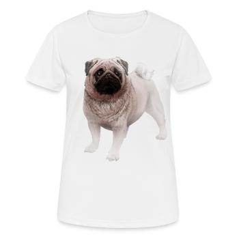 Mops - Frauen T-Shirt atmungsaktiv - Weiß - Vorne - AI Model Female 172 dark (172cm)