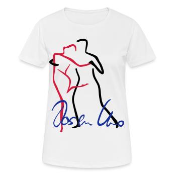 Tango-1 - Frauen T-Shirt atmungsaktiv - Weiß - Vorne - AI Model Female 172 dark (172cm)
