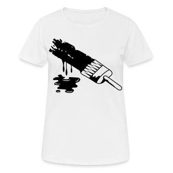 A brush and dripping paint - Women's Breathable T-Shirt - white - Front - AI Model Female 172 dark (172cm)