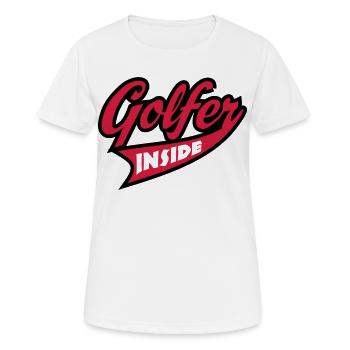 Golf - Frauen T-Shirt atmungsaktiv - Weiß - Vorne - AI Model Female 172 dark (172cm)