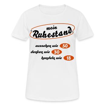 Rentner - Frauen T-Shirt atmungsaktiv - Weiß - Vorne - AI Model Female 172 dark (172cm)
