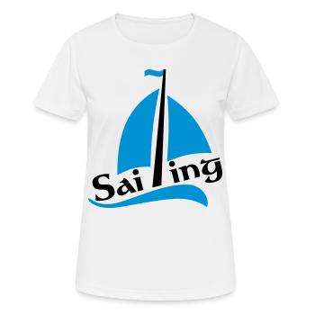 bateau à voile - T-shirt respirant Femme - blanc - Devant - AI Model Female 172 dark (172cm)