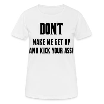 Ne me laissez pas sortir de mon fauteuil roulant # - T-shirt respirant Femme - blanc - Devant - AI Model Female 172 dark (172cm)