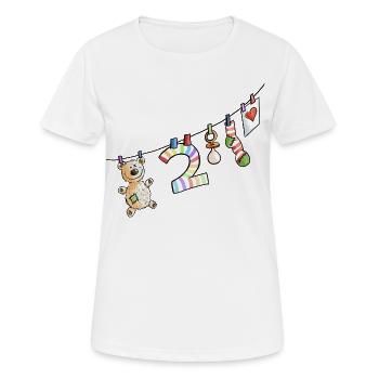 Zweiter Geburtstag - Bin schon zwei - Geschenk - Frauen T-Shirt atmungsaktiv - Weiß - Vorne - AI Model Female 172 dark (172cm)