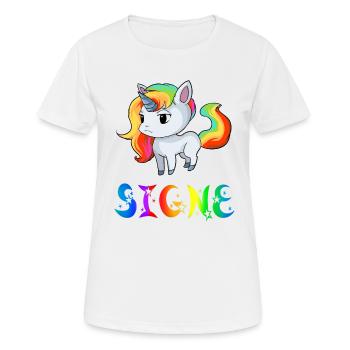 Unicorn Signe - T-shirt respirant Femme - blanc - Devant - AI Model Female 172 dark (172cm)
